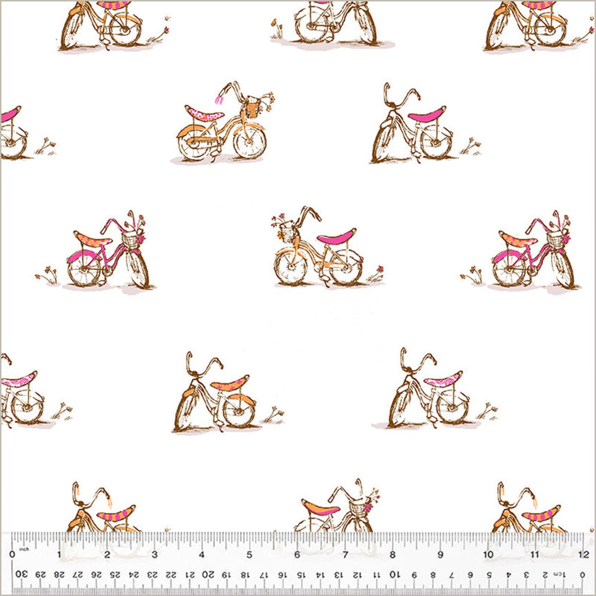 PRE-ORDER - Heather Ross Favourites - Dream Bike - White - Amy Kallissa