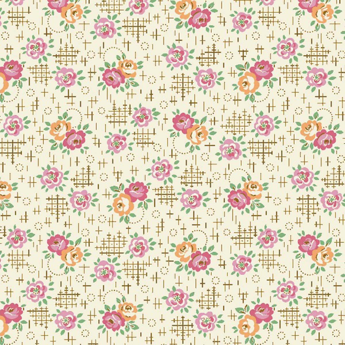 Aunt Grace Calicos - Roses - Pink