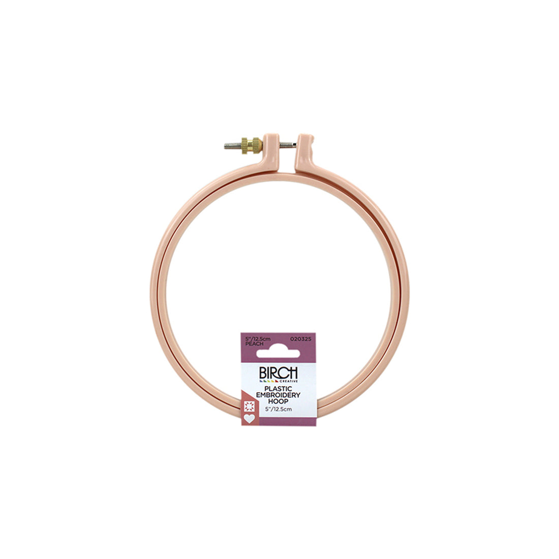 5" (12.5cm) Peach Plastic Embroidery Hoop