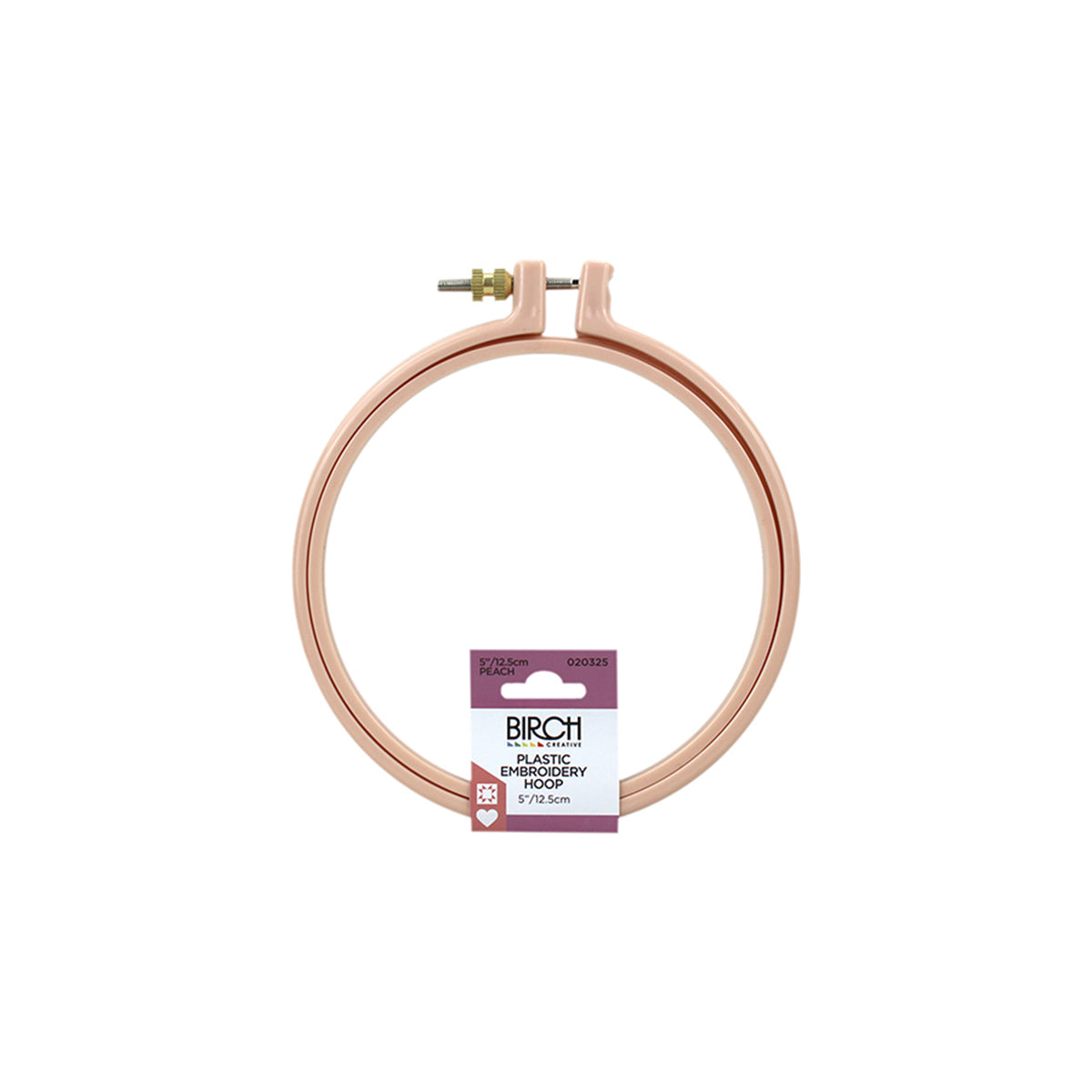 5" (12.5cm) Peach Plastic Embroidery Hoop
