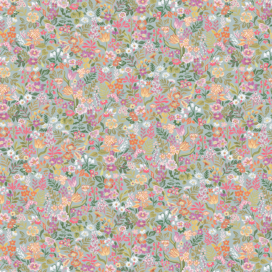 Robin - Ditsy Garden - Grey