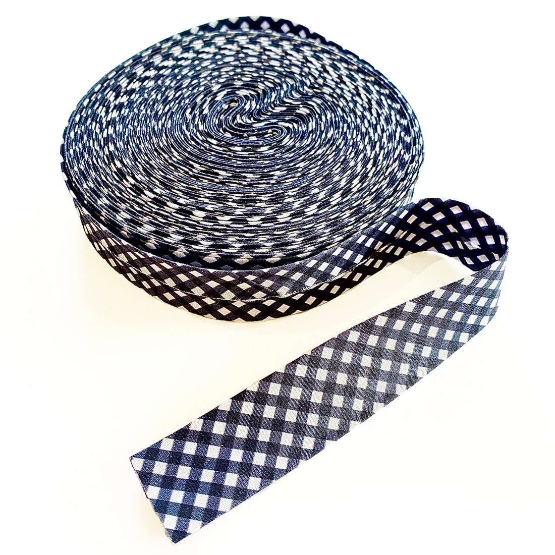 Bias Binding - Charcoal Check