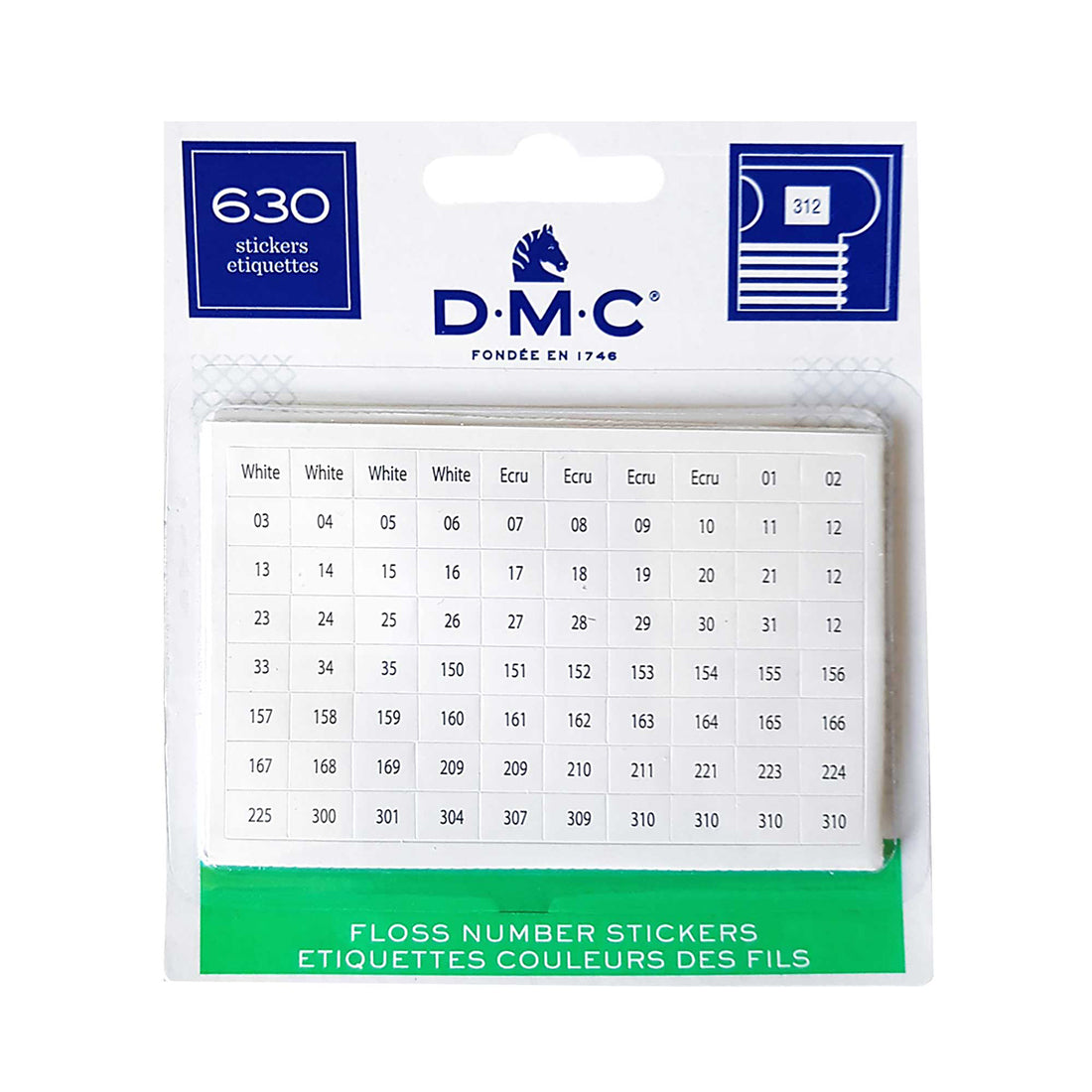 DMC Floss Number Stickers