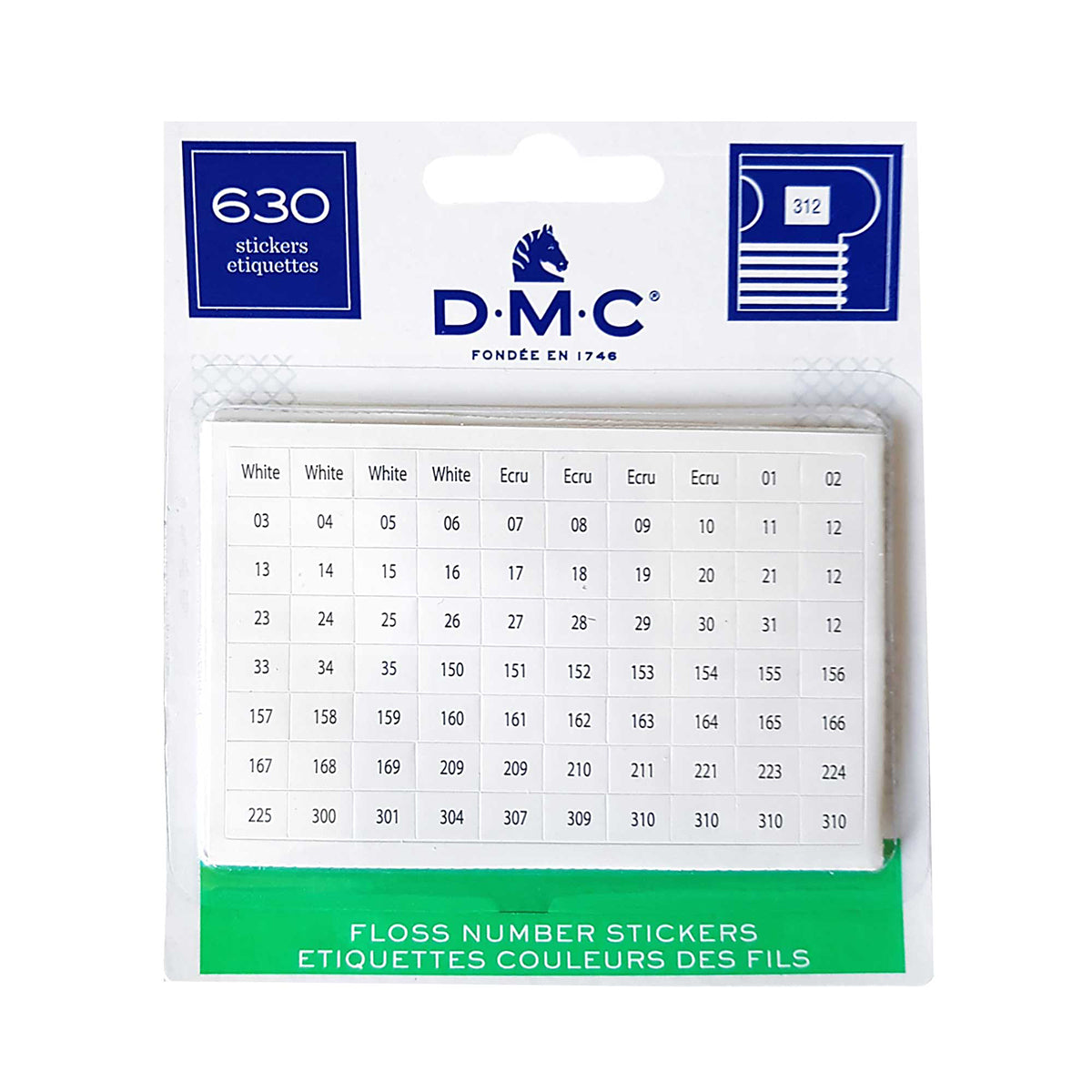 DMC Floss Number Stickers