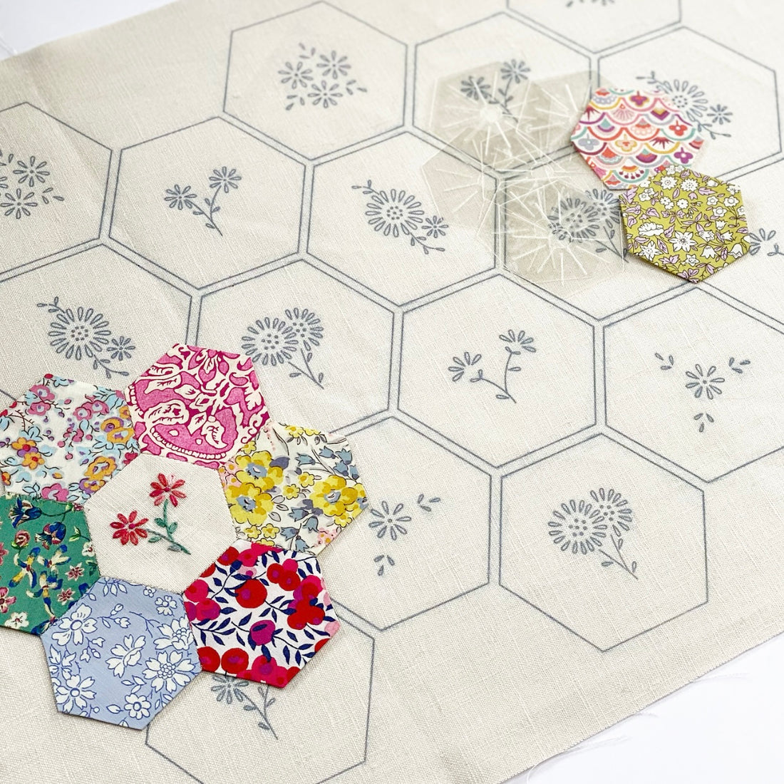 Daisy Hexies Pre-Transferred Panel