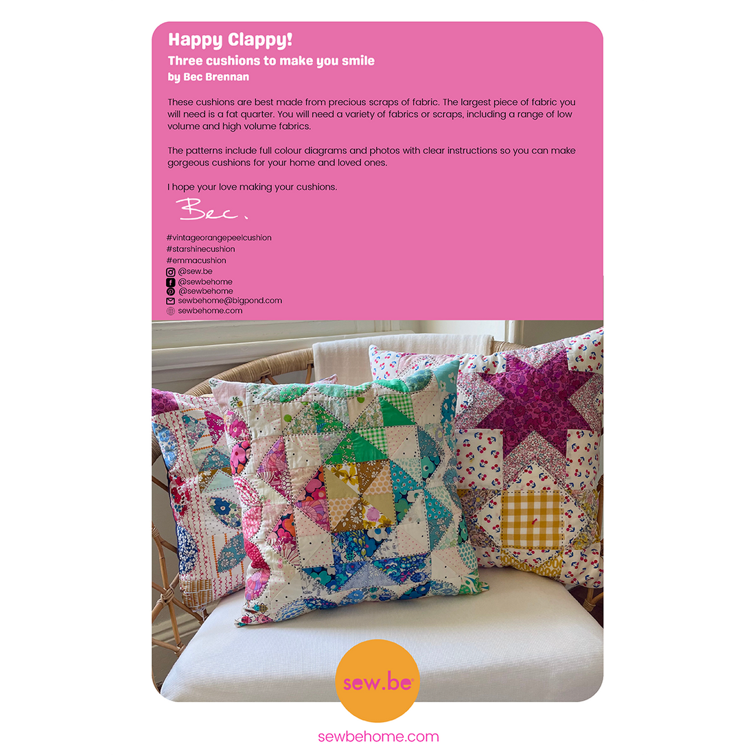 Happy Clappy Cushions Pattern - Amy Kallissa