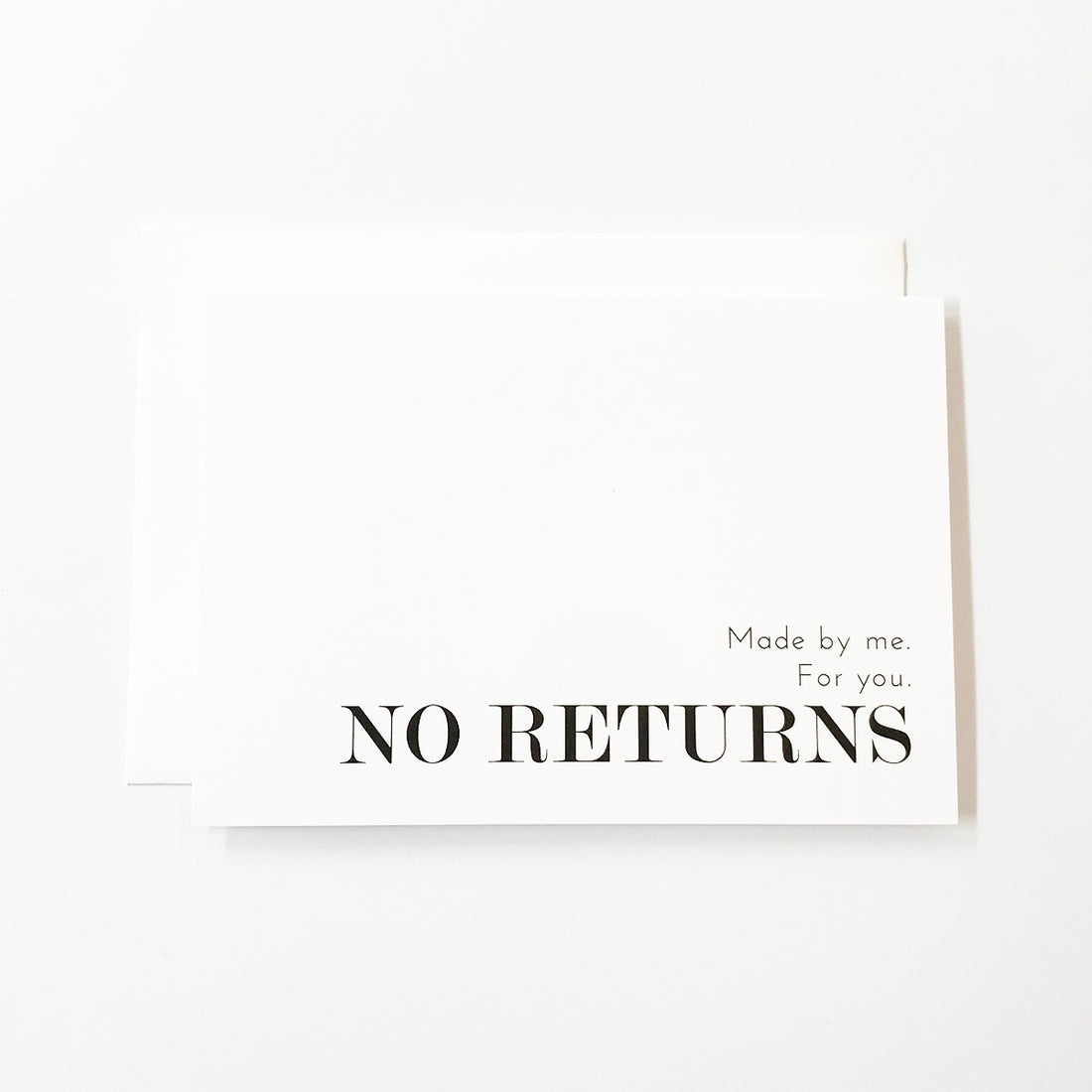 No Returns.