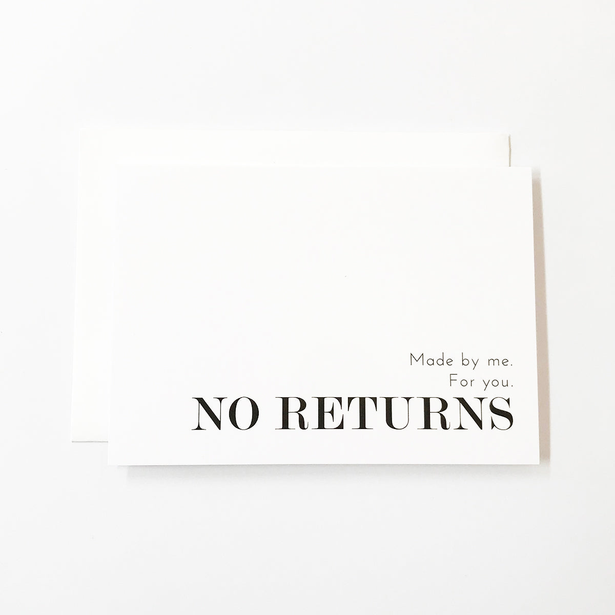 No Returns.