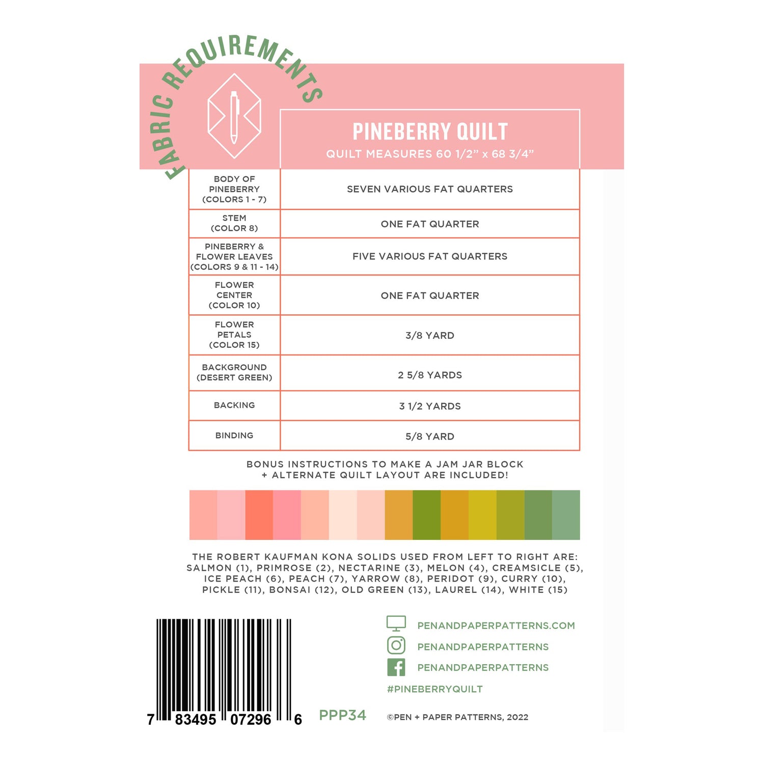 Pineberry Quilt Pattern