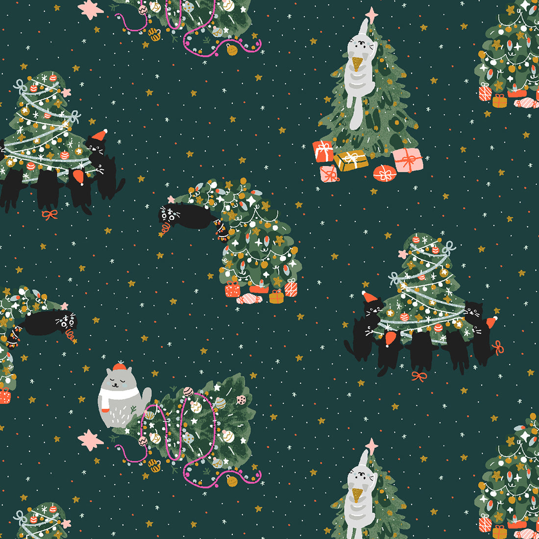Twas The Night Before Catmas - Rockin Around The Catmas Tree - Emerald